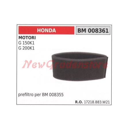 Air prefilter HONDA engines G 150K1 G 200K1 008361 | Newgardenstore.eu