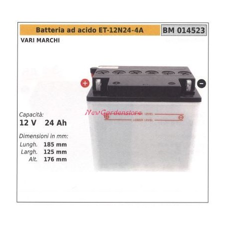 ET-12N24-4A acid battery for various makes 12V 24AH 014523 | Newgardenstore.eu