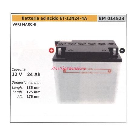 ET-12N24-4A batería de ácido para diversas marcas 12V 24AH 014523 | Newgardenstore.eu