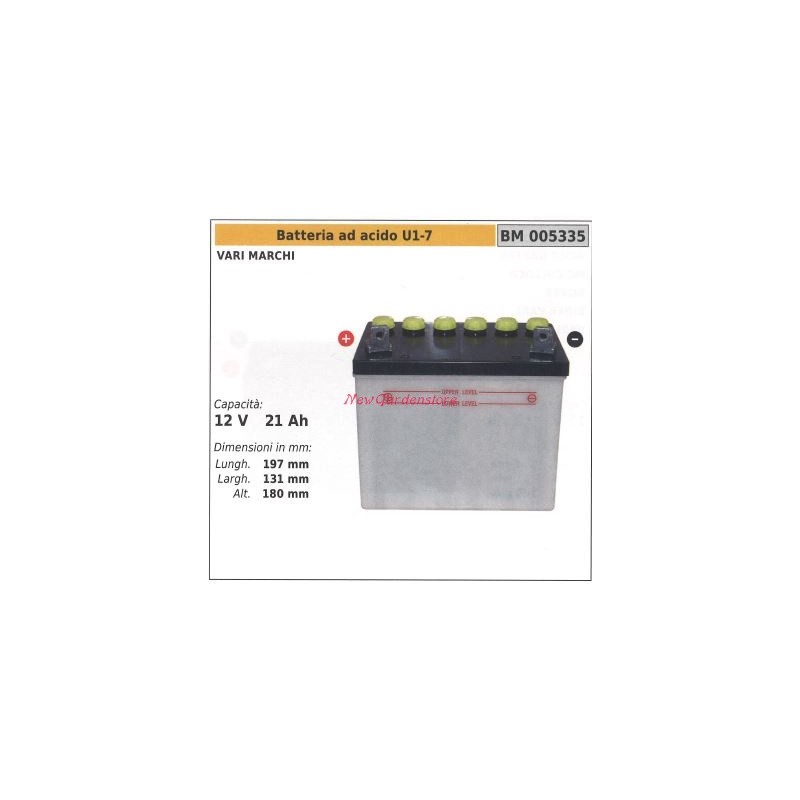 Batterie acide U1-7 pour MTD STIGA diverses marques 12V 21AH 005335