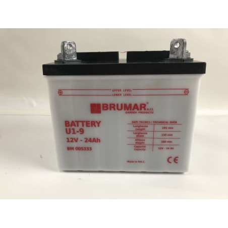 Acid battery U1-9 for murray john deere mtd, efco, toro 12v 24ah 005333