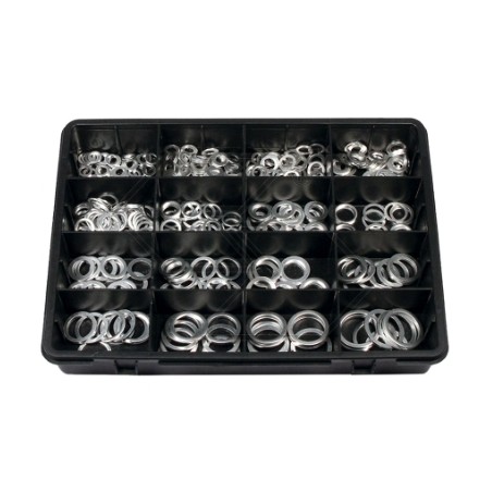 Aluminium washers in cassette 400 pcs. approx. A05886 | Newgardenstore.eu