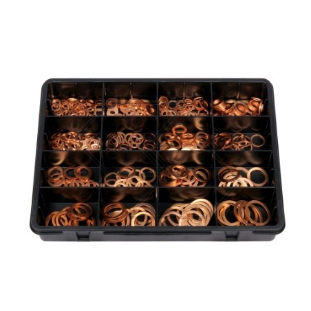 Copper washers in cassette 400 pieces A05885 | Newgardenstore.eu