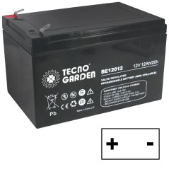 AGM battery 12 Ah /12 V Left positive pole for lawn tractor