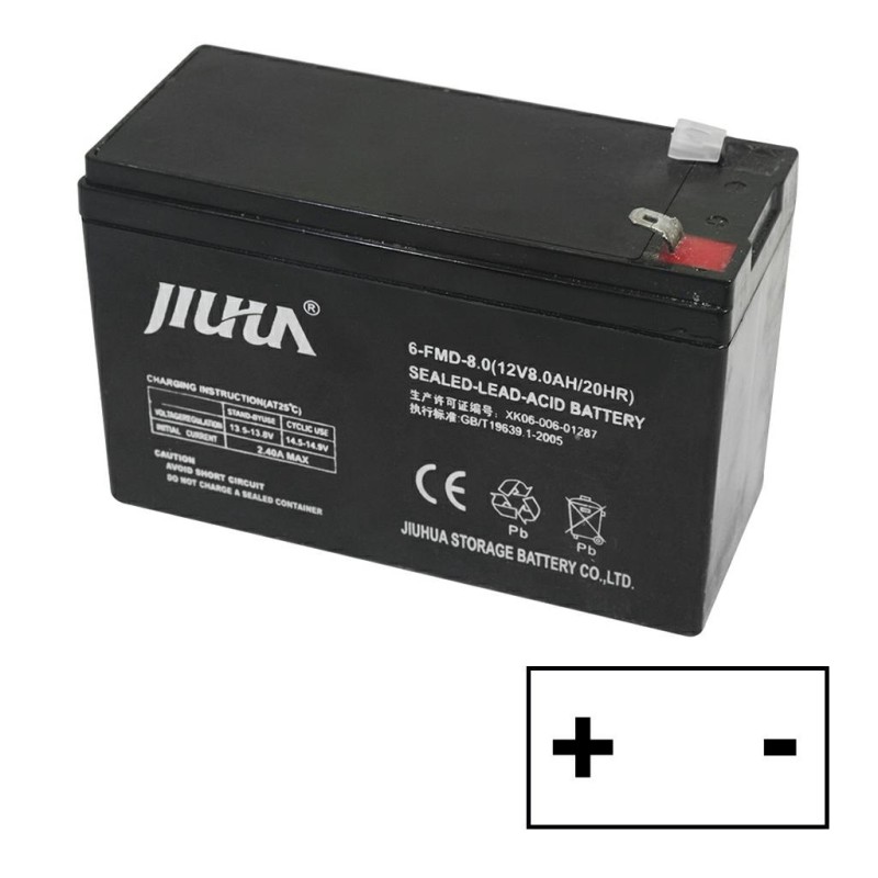 AGM-Batterie 7,2 Ah /12 V Linker Pluspol für Rasentraktor