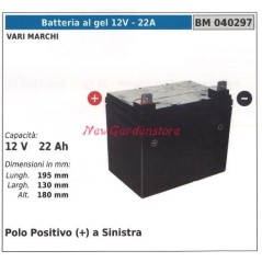 Batterie GEL 12V - 22A pour diverses marques 12v 22ah pole + gauche 040297 | Newgardenstore.eu