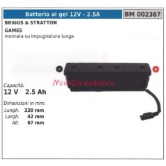 Batería GEL 12V-2,5Ah BRIGGS&STRATTON GAMES 002367
