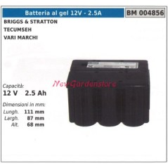 12V-2.5A batterie GEL BRIGGS & STRATTON tecumseh BS1225 moteur de tondeuse à gazon | Newgardenstore.eu