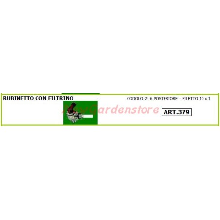 Rubinetto con filtrino per motocoltivatore motozappa 379 | Newgardenstore.eu