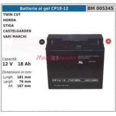 CP18-12 Batería de GEL para twin cut honda stiga castelgarden varias marcas 005345 | Newgardenstore.eu