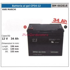 CP34-12 Batería de GEL para varias marcas 12v 34ah 002818 | Newgardenstore.eu