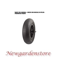 Wheel 40160 for wheelbarrow wheelbarrow hub nylon ribbed tyre 3.50x8 375x85 M14