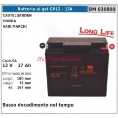 GP12 - 17A Batería de GEL CASTELGARDEN HONDA para varias marcas 030800 | Newgardenstore.eu