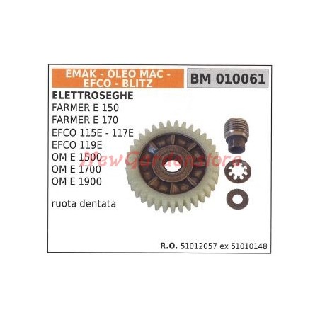 EMAK gearwheel for FARMER chainsaw E 150 E 170 EFCO 115E 010061 | Newgardenstore.eu