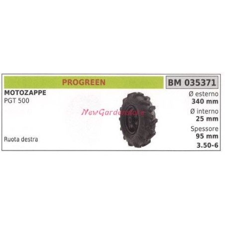 Right wheel PROGREEN power tiller PGT 500 035371 | Newgardenstore.eu