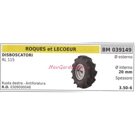 Roue droite ROQUES ET LECOEUR faucheuse à fléaux RL 115 039149 | Newgardenstore.eu