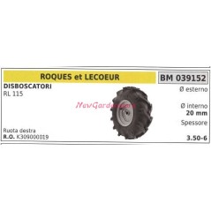 Right wheel ROQUES ET LECOEUR clearing saws RL 115 039152 | Newgardenstore.eu