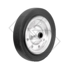 Solid rubber wheel with metal disc agricultural machine Ø 20mm hole width 58mm | Newgardenstore.eu