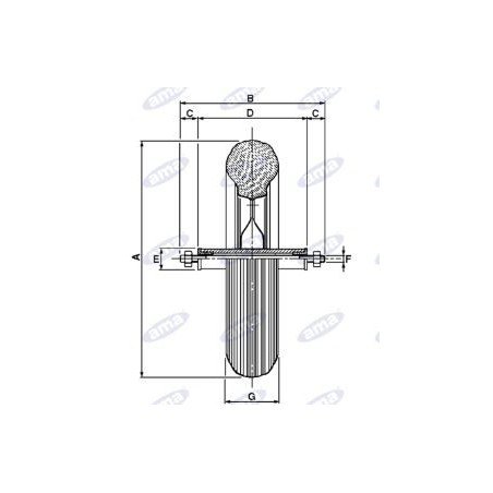 Polyurethanrad mit Nadelkäfig Durchmesser 250mm für Schubkarren