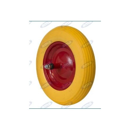 Polyurethane wheel diameter 368mm with nylon bushing for wheelbarrow | Newgardenstore.eu