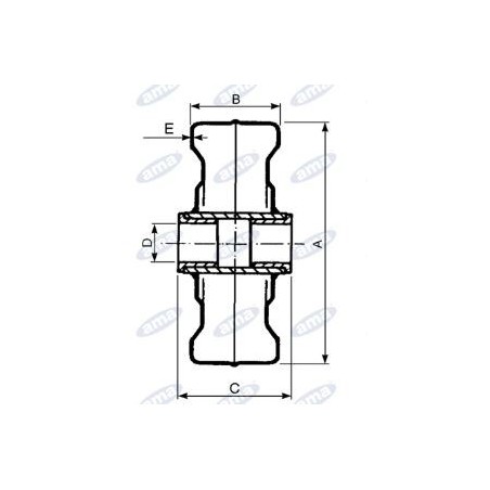 Sheet metal wheel with self-lubricating nylon bushing for wheelbarrow 28 cm