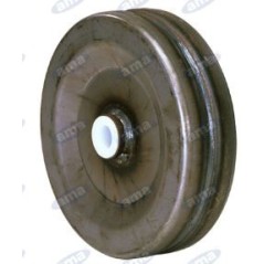 Sheet metal wheel with self-lubricating nylon bushing for wheelbarrow