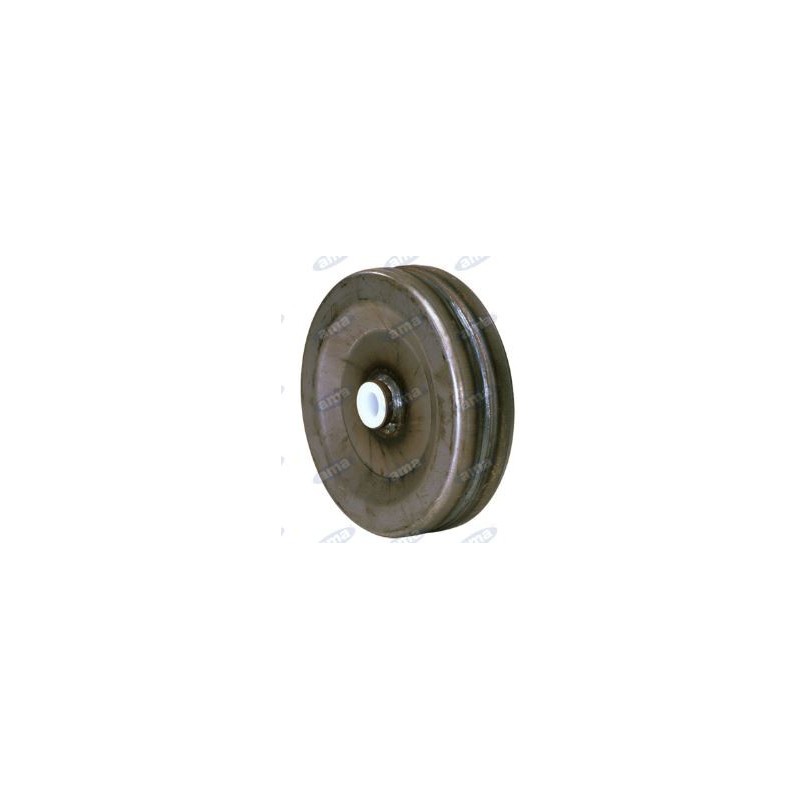 Sheet metal wheel with self-lubricating nylon bushing for wheelbarrow