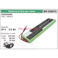 Lithium battery for robot husqvarna 210C - 260ACX 18V 3.0 Ah 028073 | Newgardenstore.eu