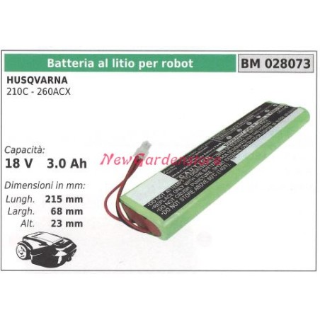 Lithium-Batterie für Roboter husqvarna 210C - 260ACX 18V 3.0 Ah 028073 | Newgardenstore.eu