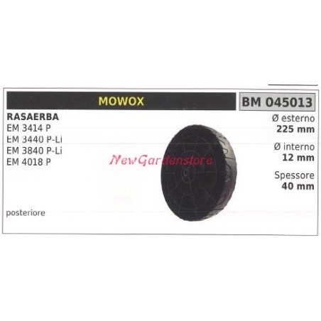 Roue arrière MOWOX tondeuse à gazon EM 3414 P 045013 | Newgardenstore.eu