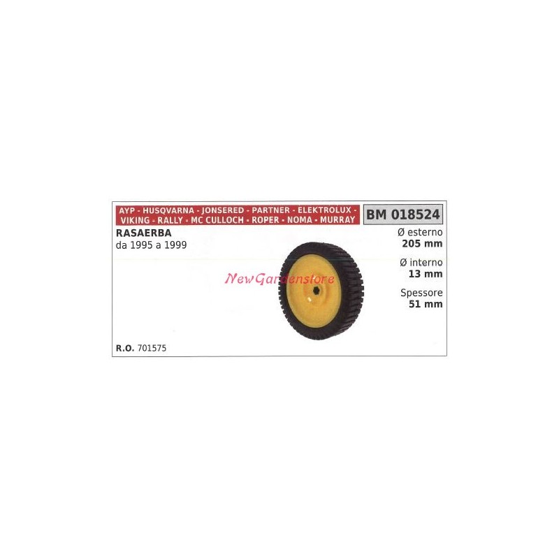 Roue de tondeuse HUSQVARNA 1995 à 1999 018524