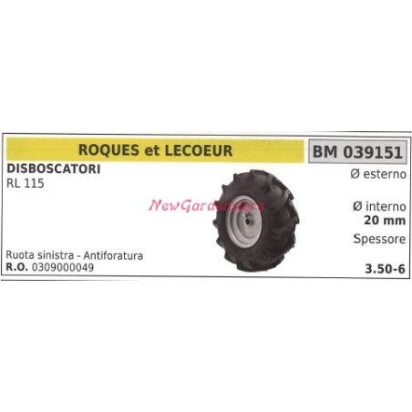 Left wheel ROQUES ET LECOEUR flail mowers RL 115 039151 | Newgardenstore.eu