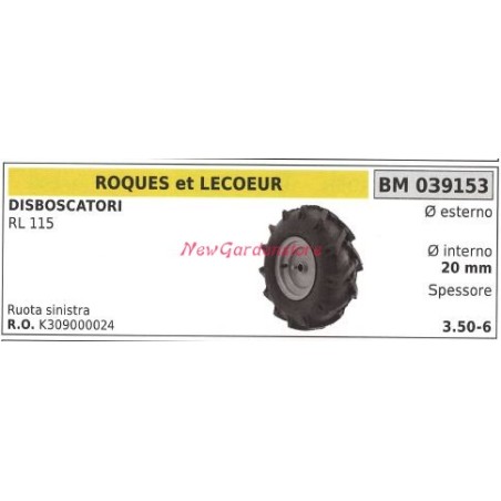 Ruota SINISTRA ROQUES ET LECOEUR disboscatori RL 115 039153 | Newgardenstore.eu