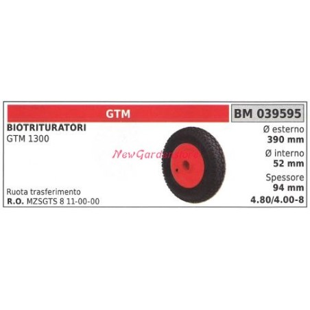Ruota trasferimento GTM biotrituratore GTM 1300 039595 | Newgardenstore.eu