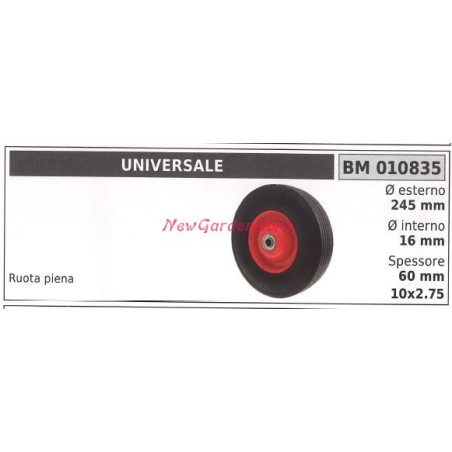 Roue universelle 245mm Ø extérieur 16mm Ø intérieur 60mm 10x2.75 010835 | Newgardenstore.eu