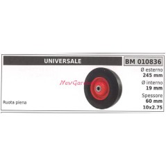 Ruota universale 245mm Ø esterno 19mm Ø interno spessore 60mm 10x2.75 010836