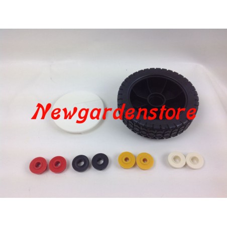 Universal plastic mower wheel 150mm 6 reduction sleeves | Newgardenstore.eu