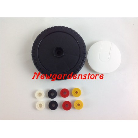 Universal plastic mower wheel 180mm 8 reduction bushings