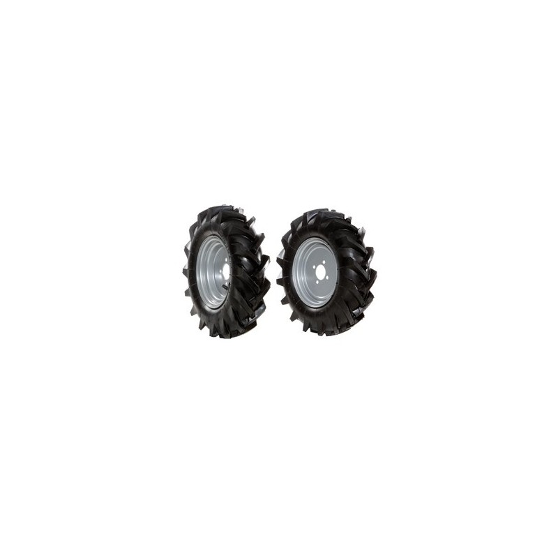 Pair of 4.00-8 tyred wheels fixed disc for walking tractor NIBBI 115 - 160