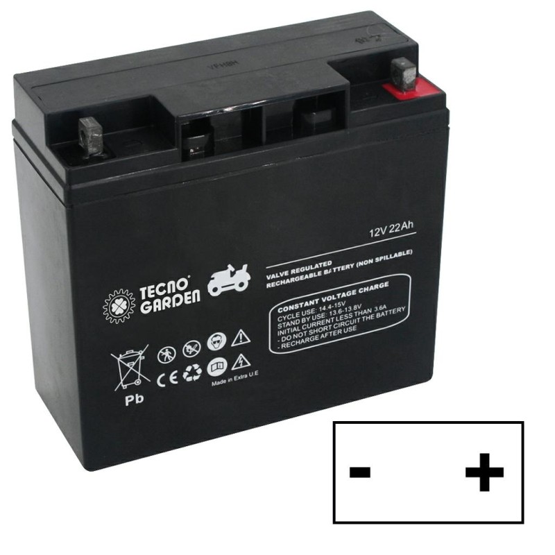 Batterie de démarrage scellée de tracteur de pelouse 12V 22AH, pôle positif droit