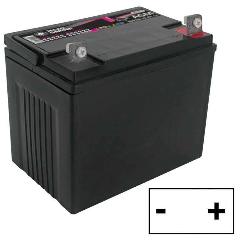 12V 30AH sealed lawn tractor starter battery, right hand positive pole