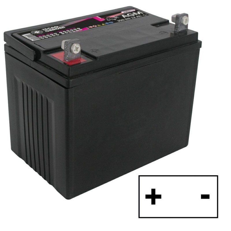 Batterie de démarrage de tracteur de pelouse scellée 12V 30AH, pôle positif gauche