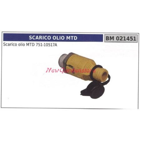 Scarico olio MTD 751-10517A NEW GARDEN STORE 021451 | Newgardenstore.eu