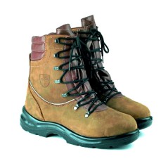 Schnittfeste Stiefel aus Sämischleder für die Forstwirtschaft in verschiedenen Größen | Newgardenstore.eu