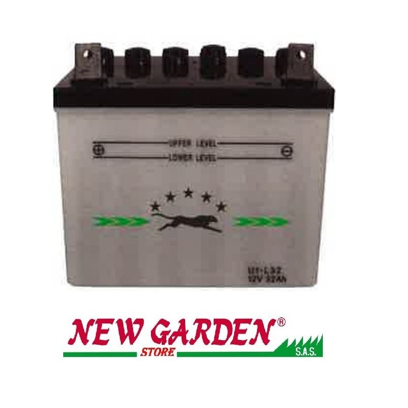 Lawn tractor starter battery 310025 12V/32A positive terminal LEFT