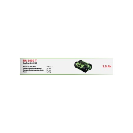 BA 1400 T EGO SERIES 56 Volt 2.5 Ah batterie avec indicateur de charge | Newgardenstore.eu