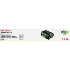 BA 2800 T SERIES EGO 56 Volt 5 Ah battery with charge indicator light