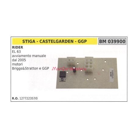 Carte électronique CASTELGARDEN rider EL 63 démarrage manuel moteurs B&S 039900 | Newgardenstore.eu