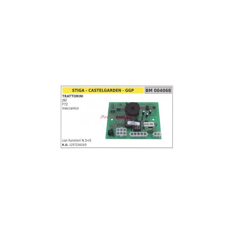 Electronic board CASTELGARDEN tractor J92 F72 mechanical 004068