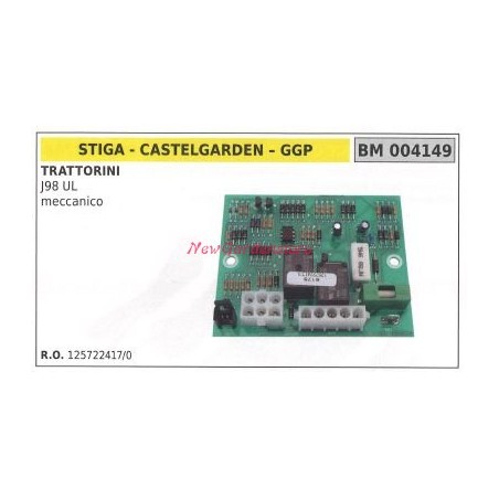 Elektronikplatine CASTELGARDEN Rasentraktor J98 UL mechanisch 004149 | Newgardenstore.eu